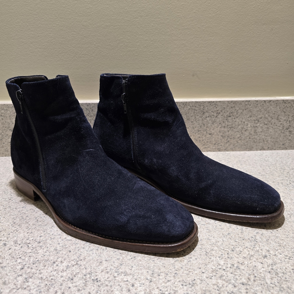 Johnston & Murphy 24-1837 Cormac Navy Suede Ankle Boots